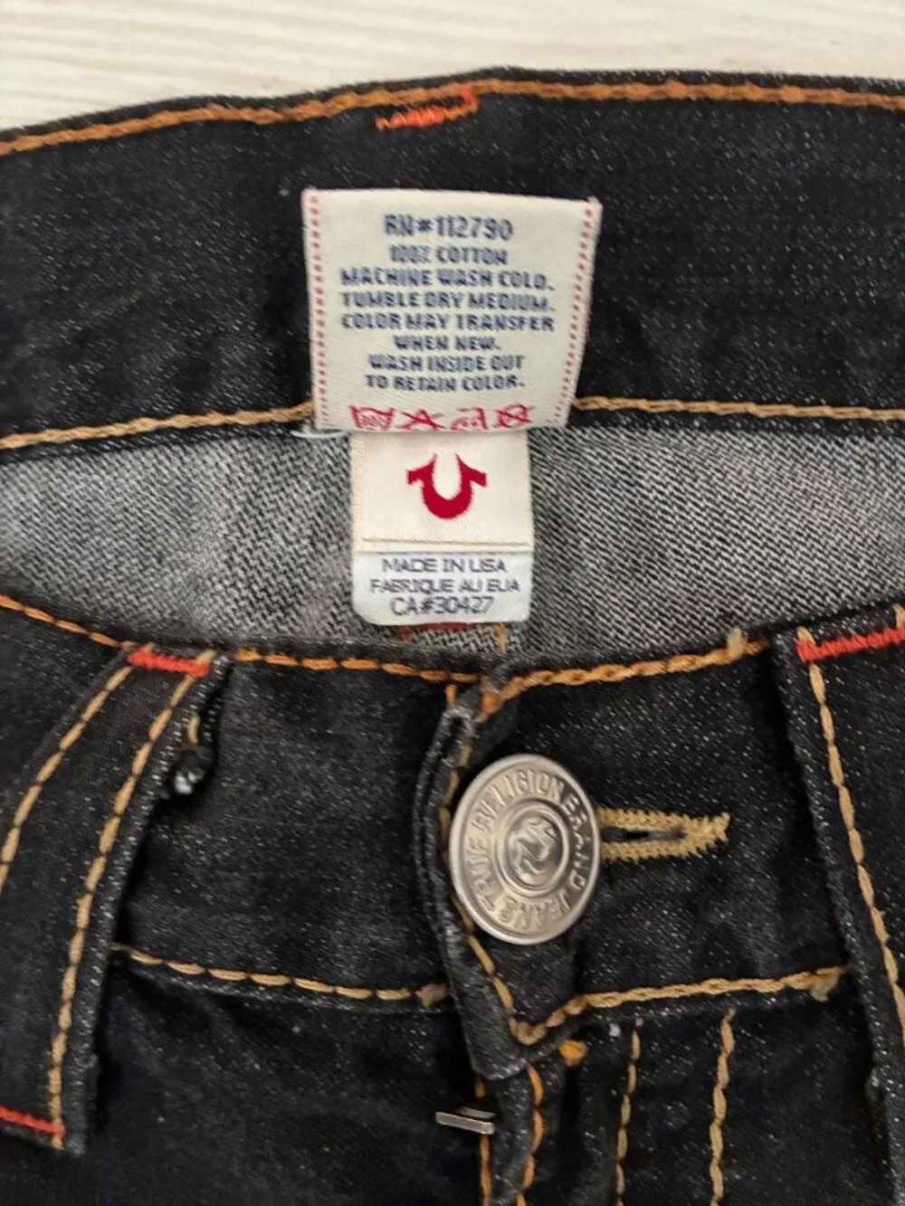 Vintage True Religion Joey Big T Flare Bootcut Jeans Black Y2K 31 (Fit Larger)